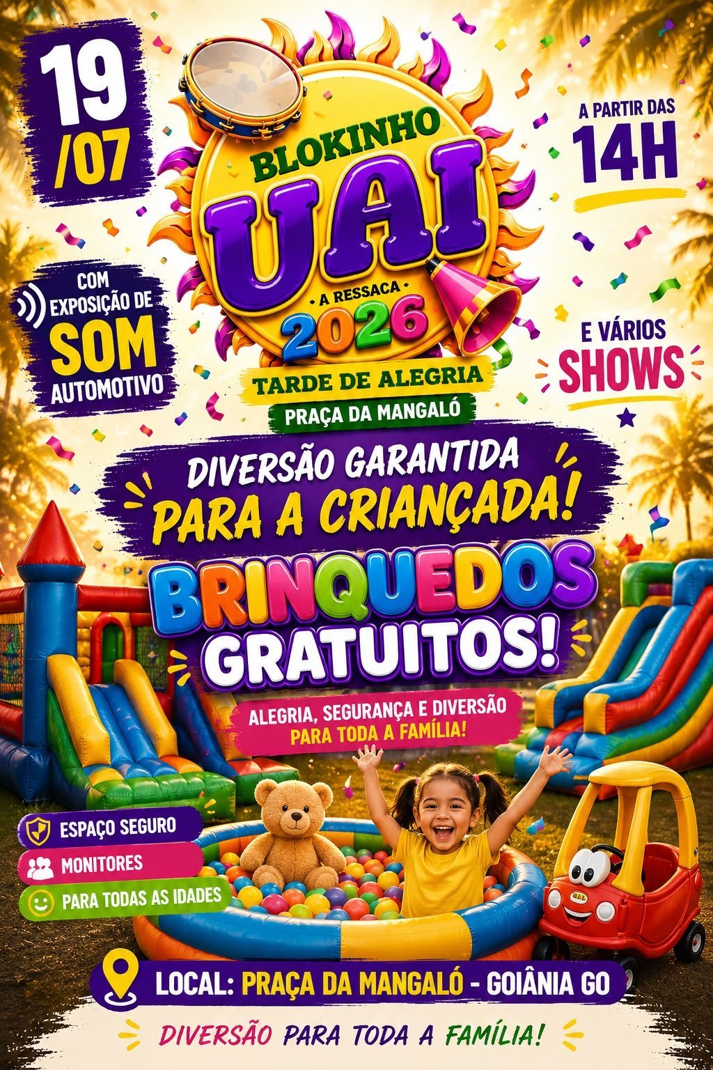 Região Noroeste recebe “Tarde de Alegria na Mangalô” com atrações gratuitas para toda a família no dia 19 de julho