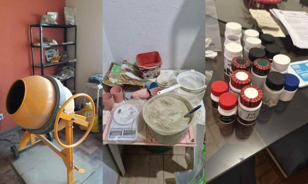 Fábrica clandestina usava betoneira para produzir remédio para emagrecer